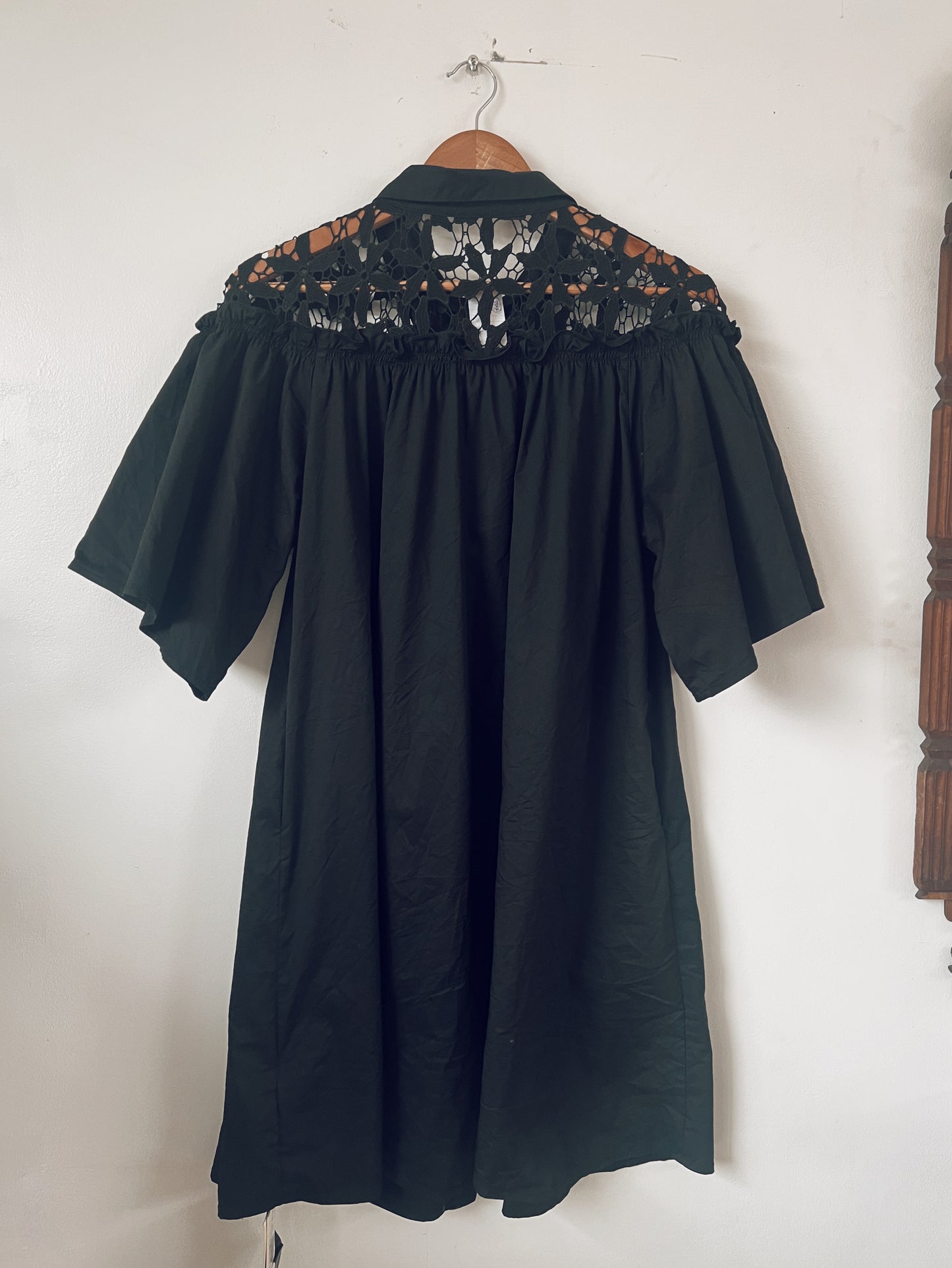 Black Dress with Lace Design