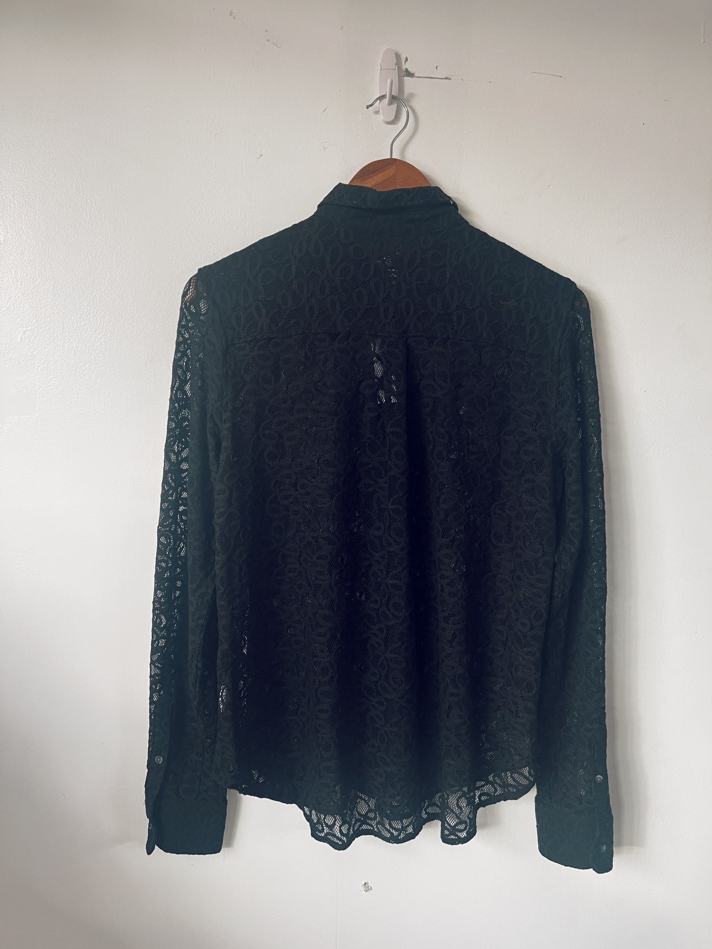 Black Lace Long Sleeve Blouse