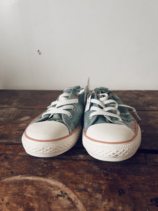 Blue with Pink, Green Splatter Shoes