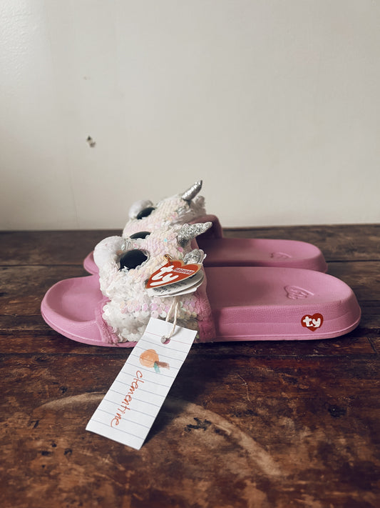 Kids' Pink Unicorn Slip Ons