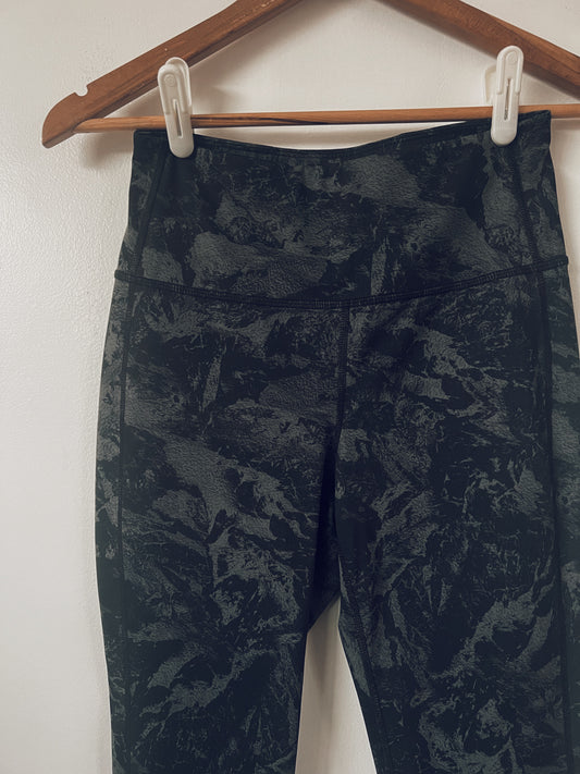 Black Patterned Athletic Leggings