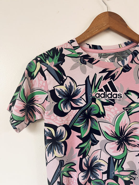 Pink Floral Adidas Tshirt