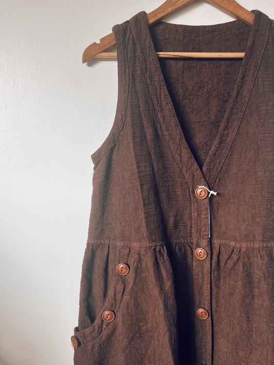 Dark Brown Sleeveless Dress