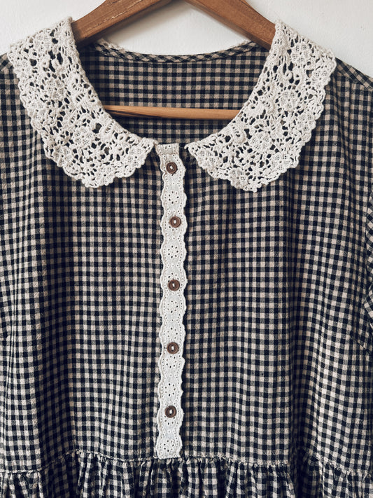 Brown and Black Checkered Dress