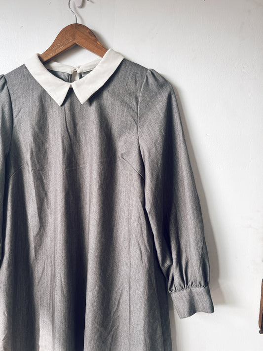 Grey Dress with White Collar
