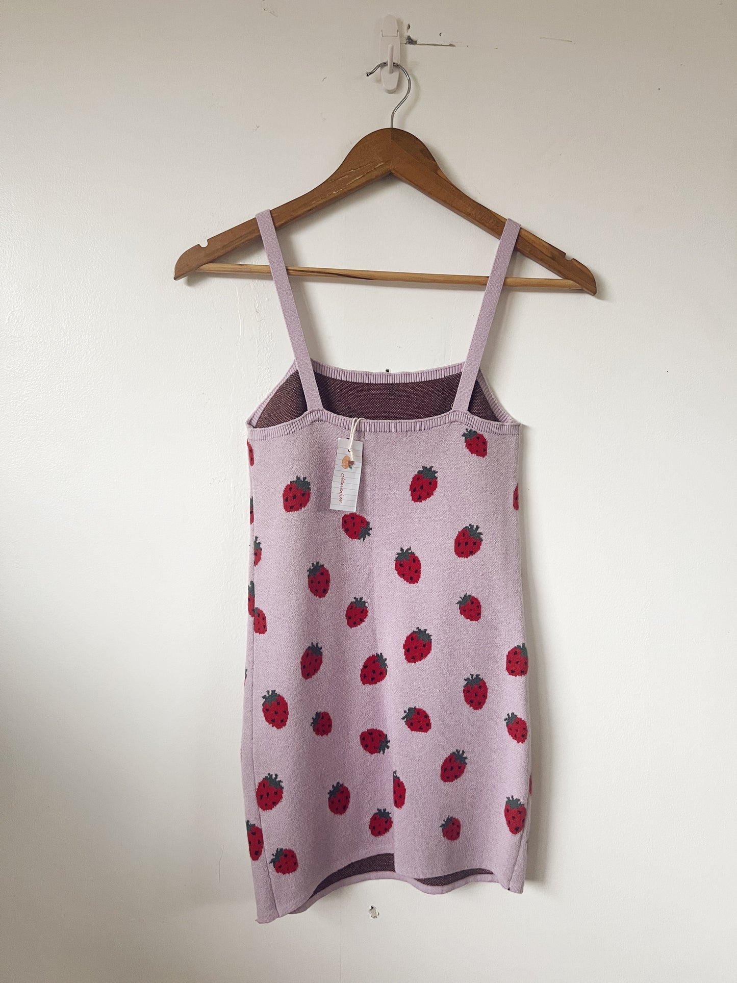 Strawberry Knit Strap Dress