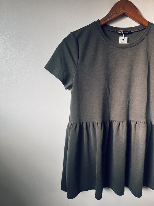 Dark Grey Short Sleeve Tshirt Top