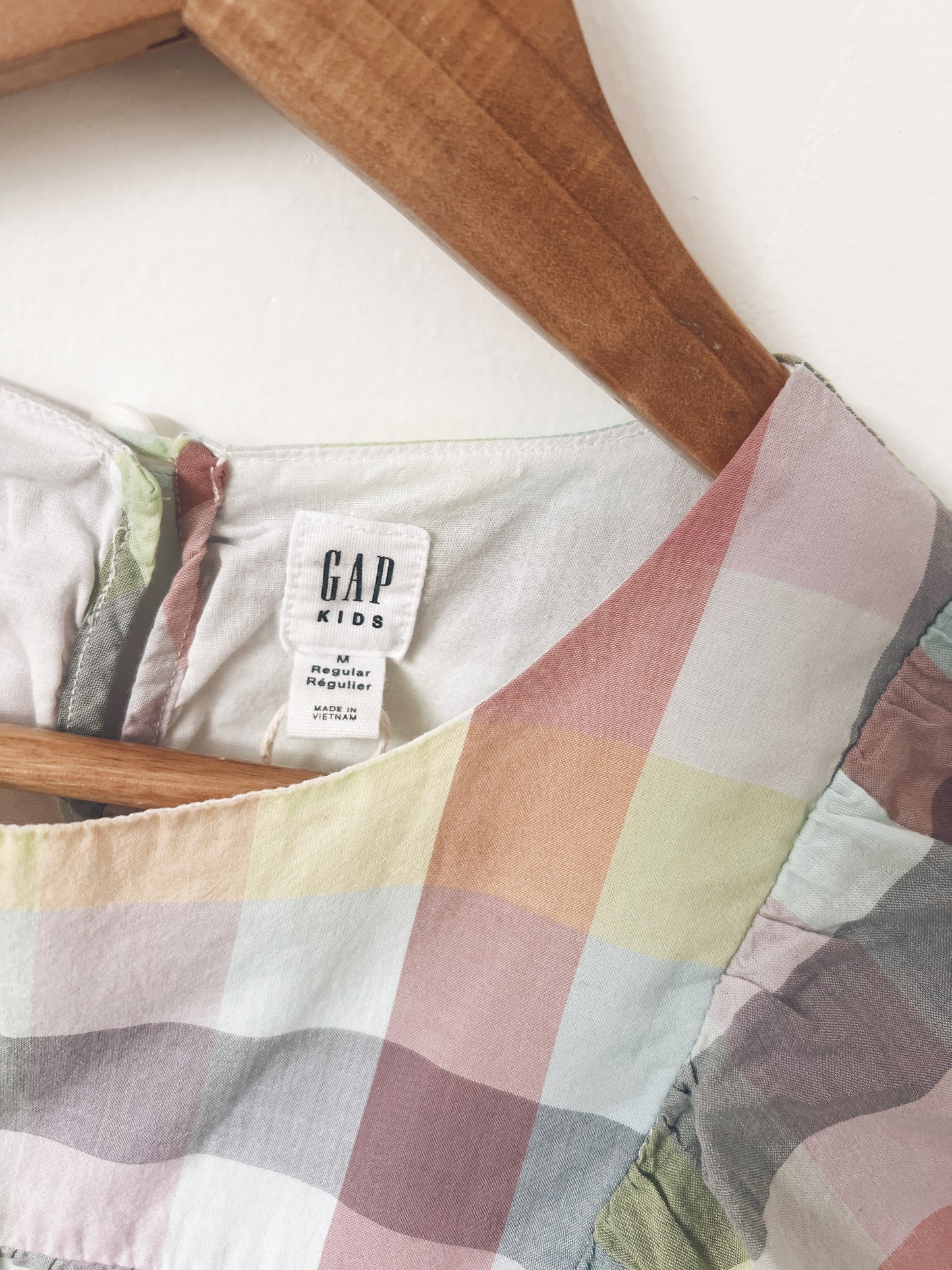 Pastel Checkered Short Sleeve Blouse