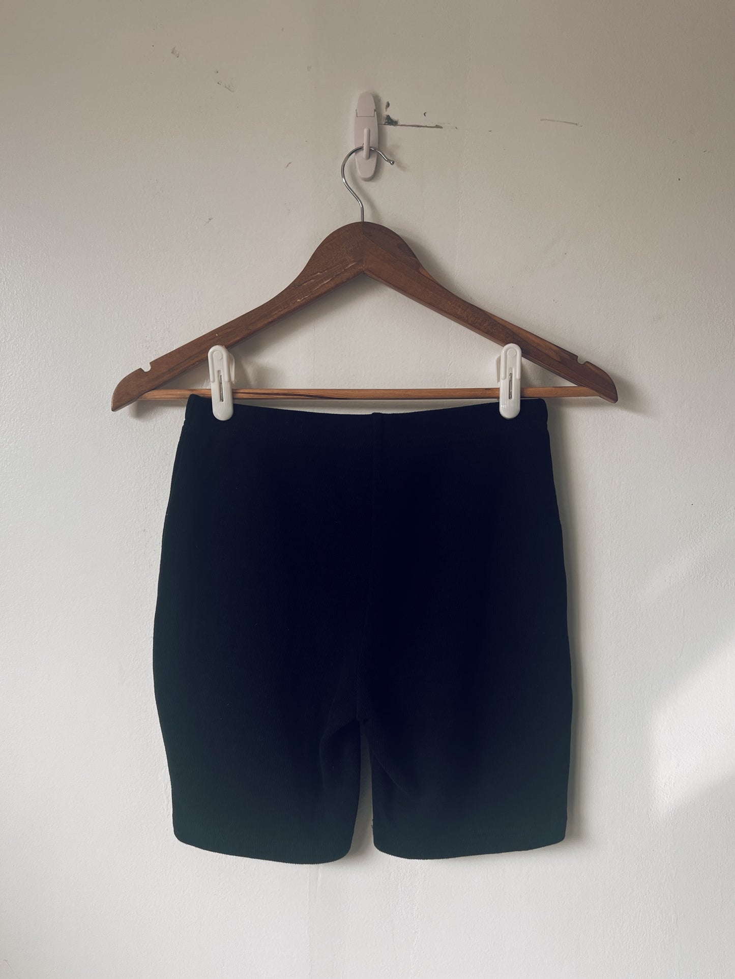Black Ribbed Shorts