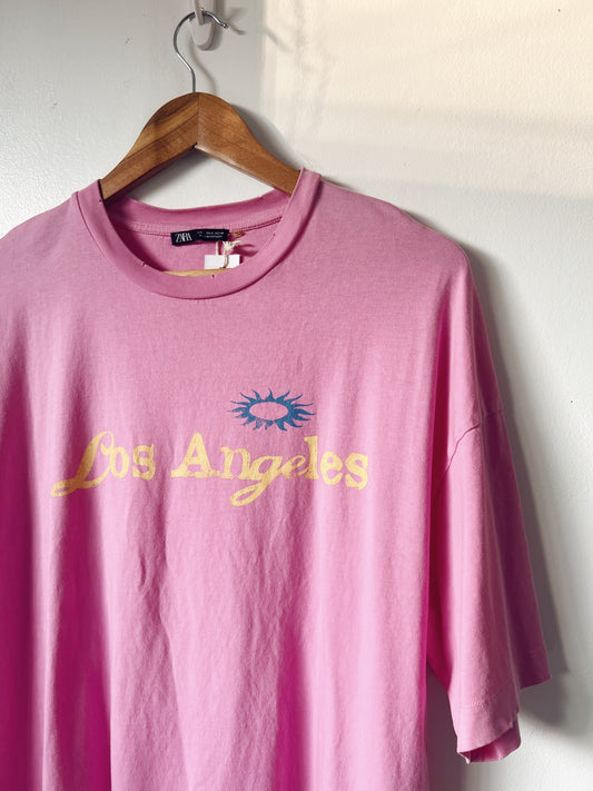 Pink Los Angeles Oversized Tshirt