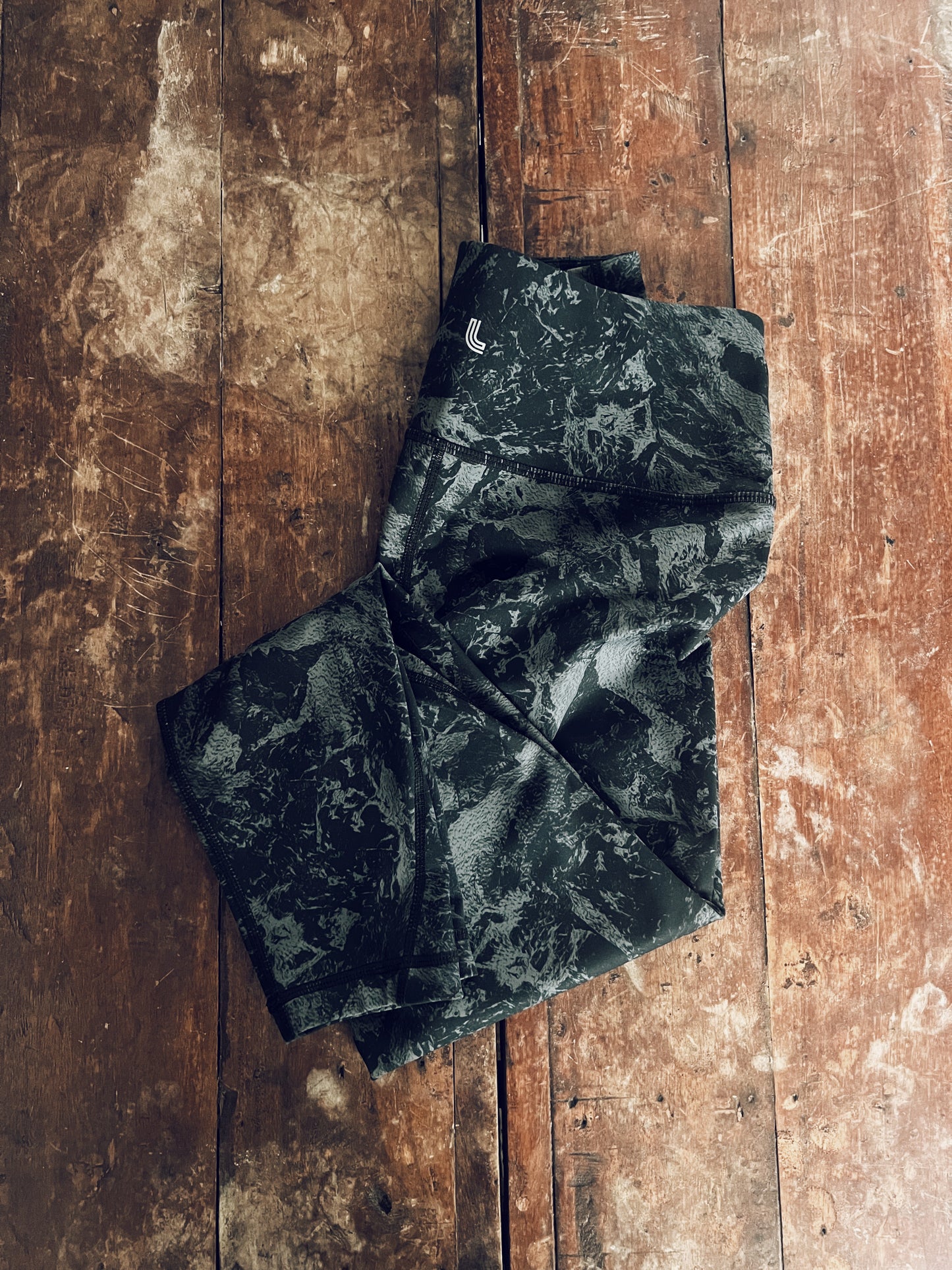 Black Patterned Athletic Leggings