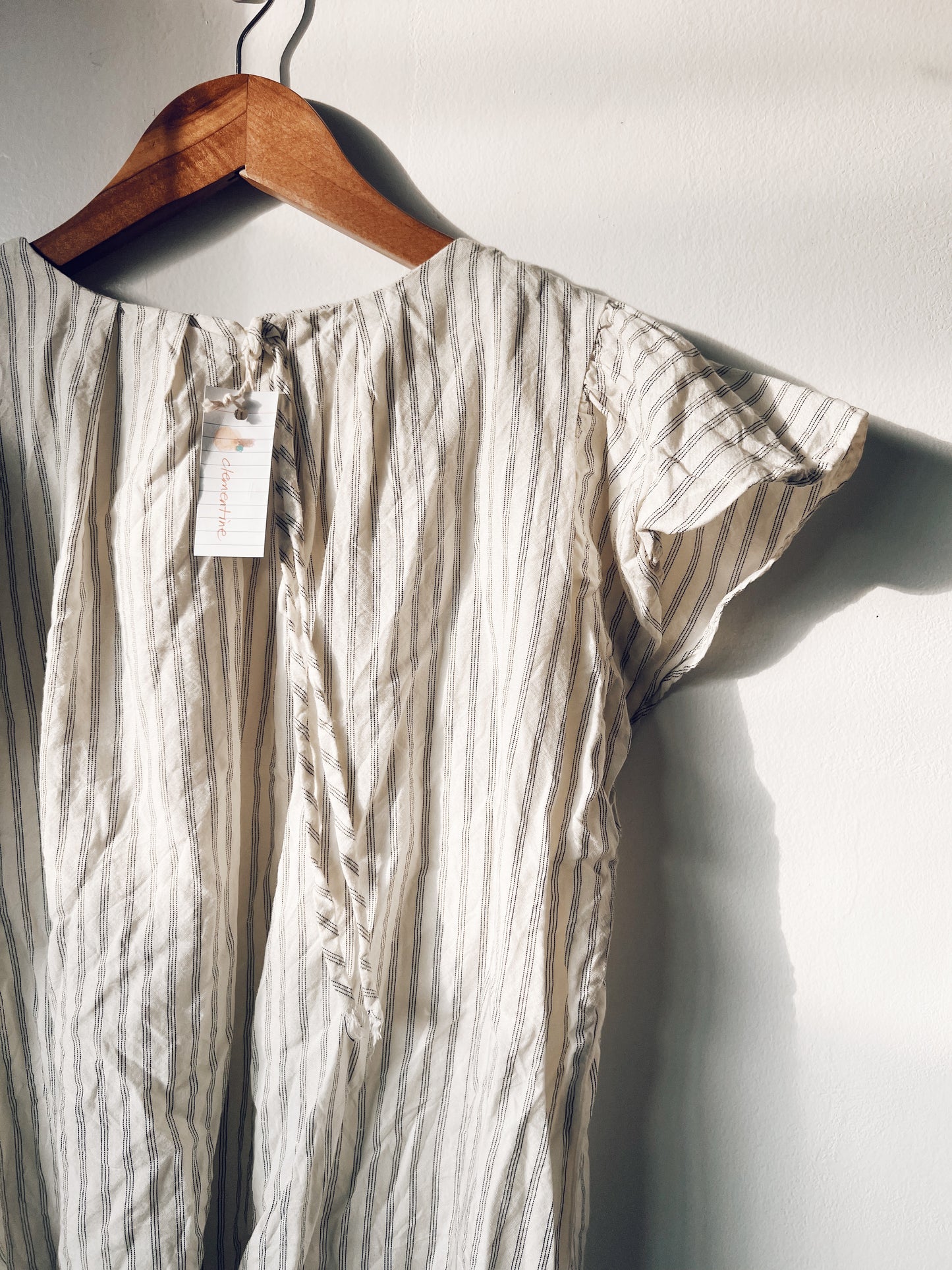 White Stripes Flutter Sleeves Blouse