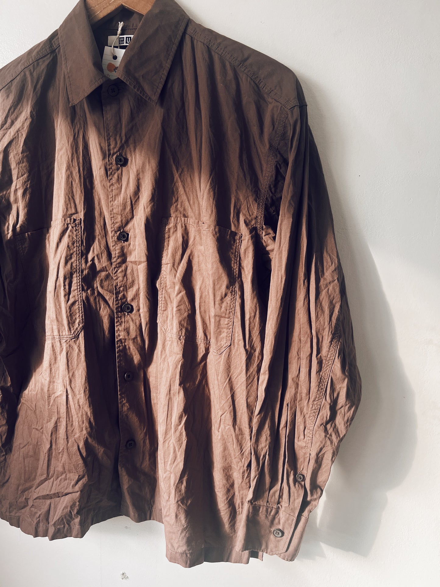 Brown Oversized Long Sleeve Blouse