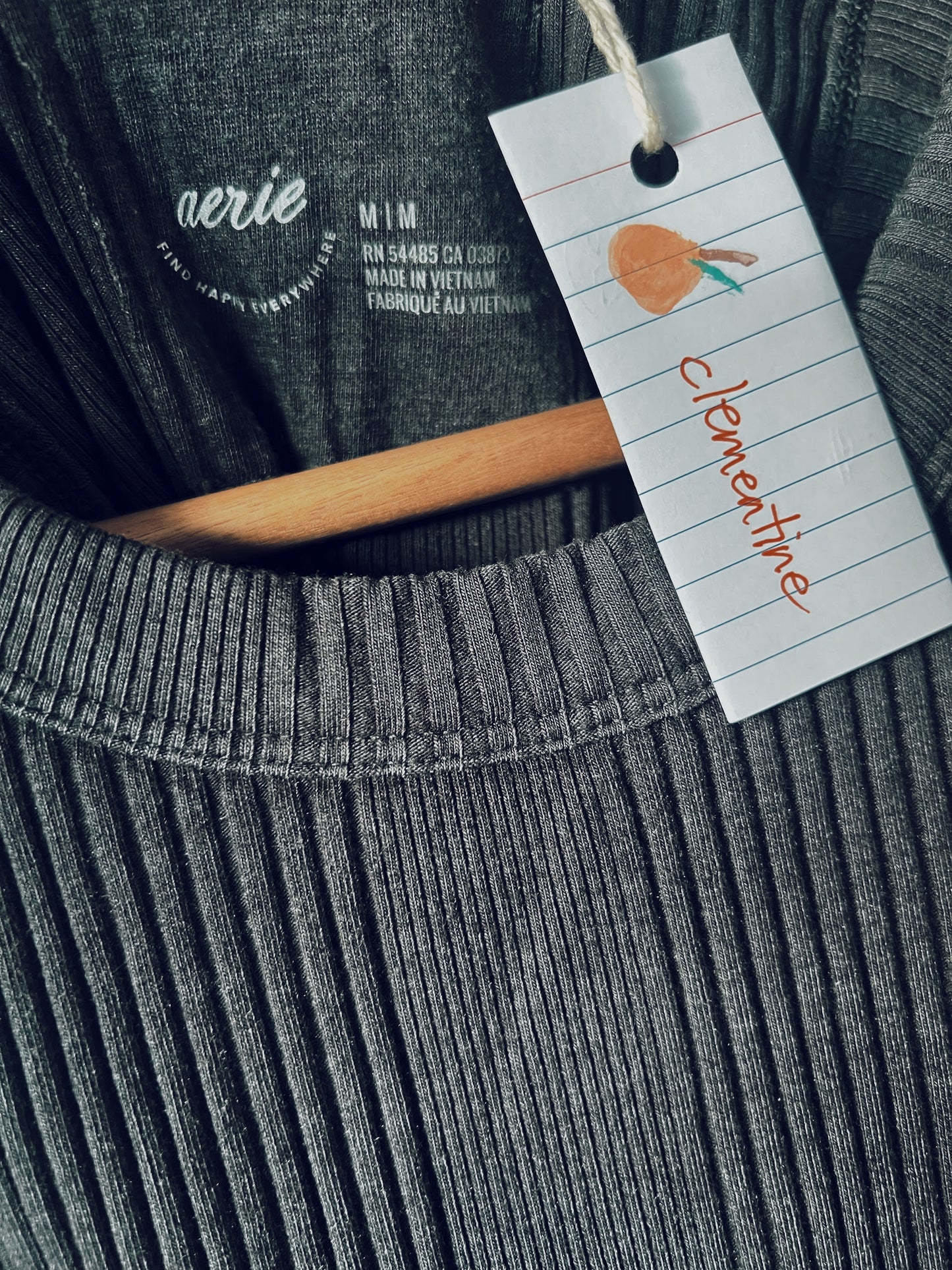 Faded Black Ribbed Racerback Cropped Tank Top