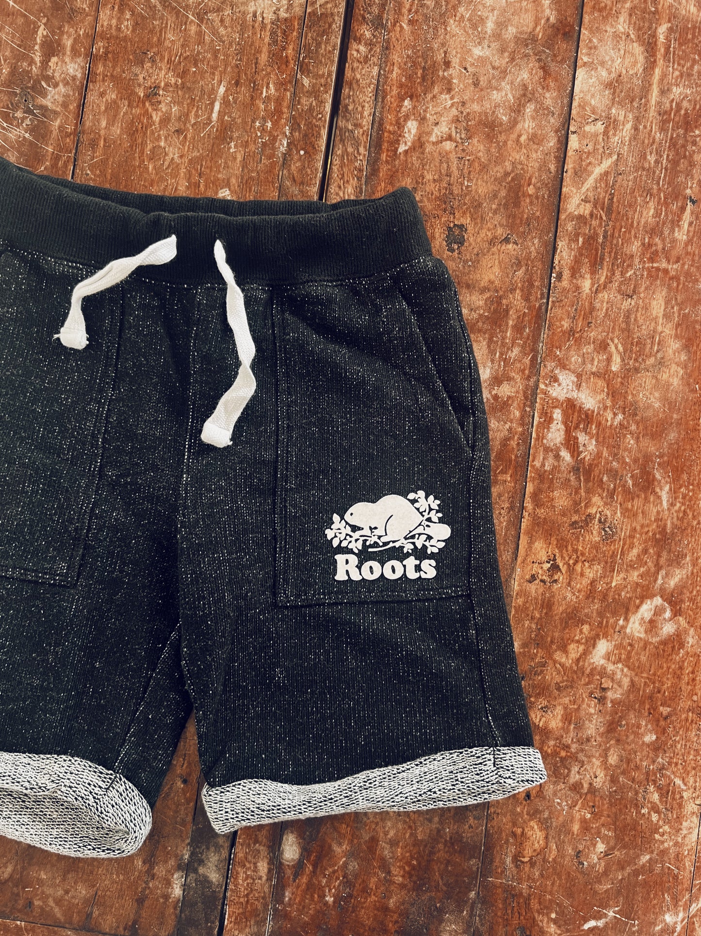 Classic Black Roots Shorts with Logo