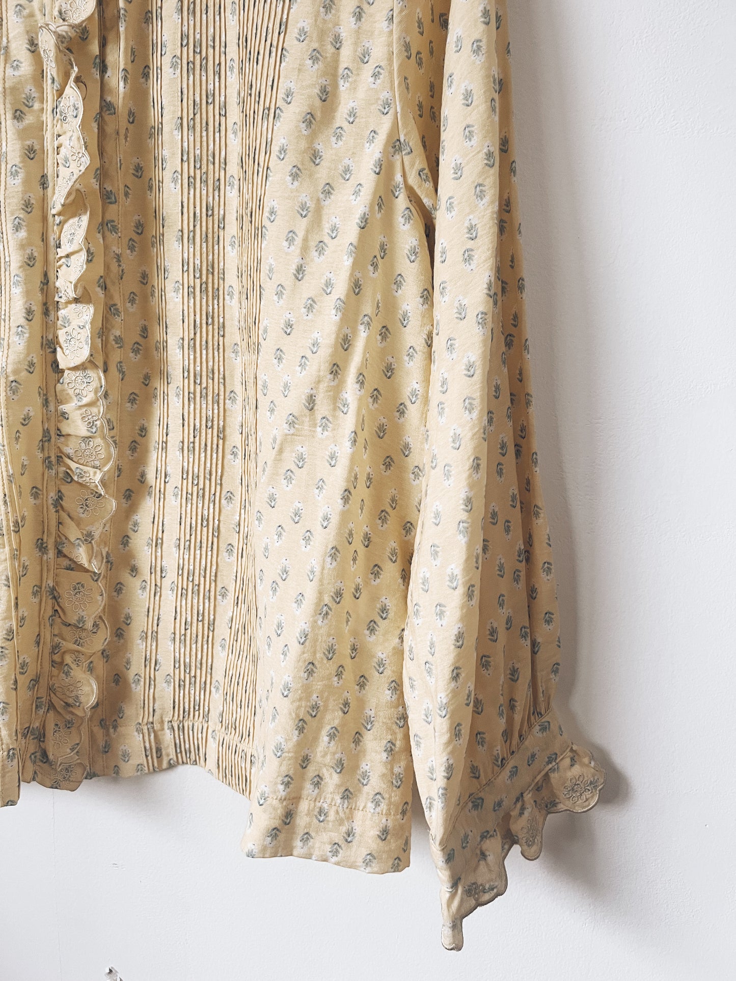 Yellow Floral Long Sleeve Blouse