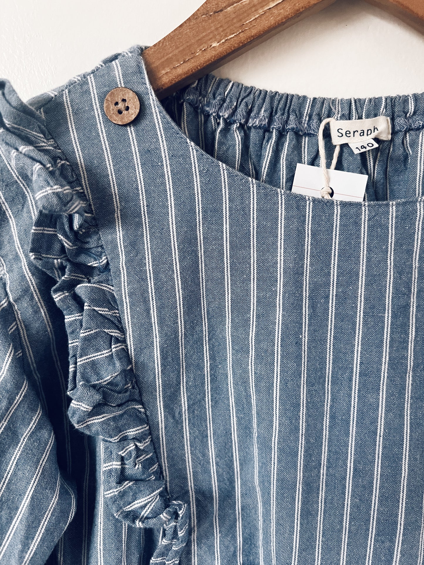 Blue and White Stripes Long Sleeve Dress