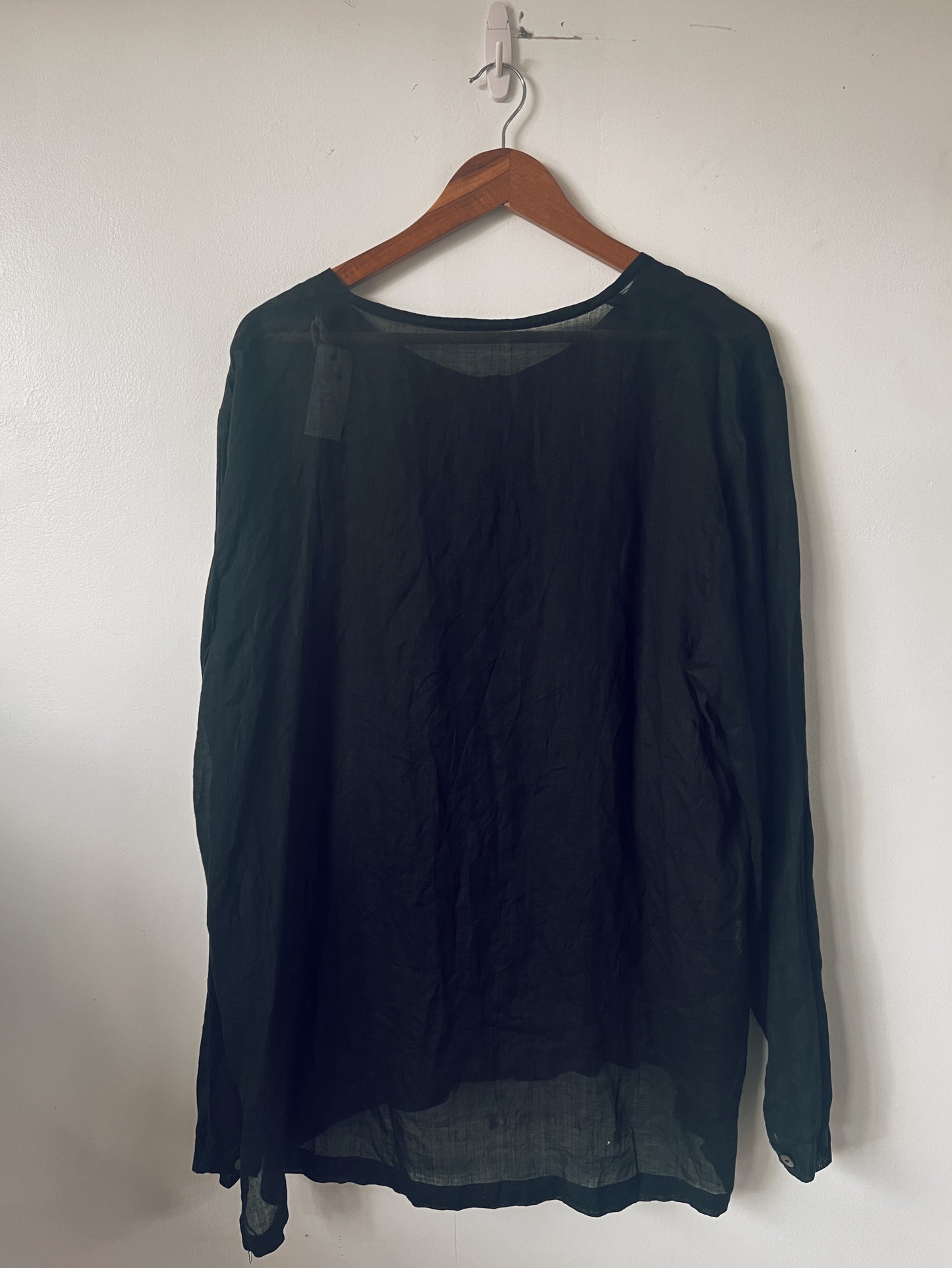 Black Flowy Long Sleeve Blouse