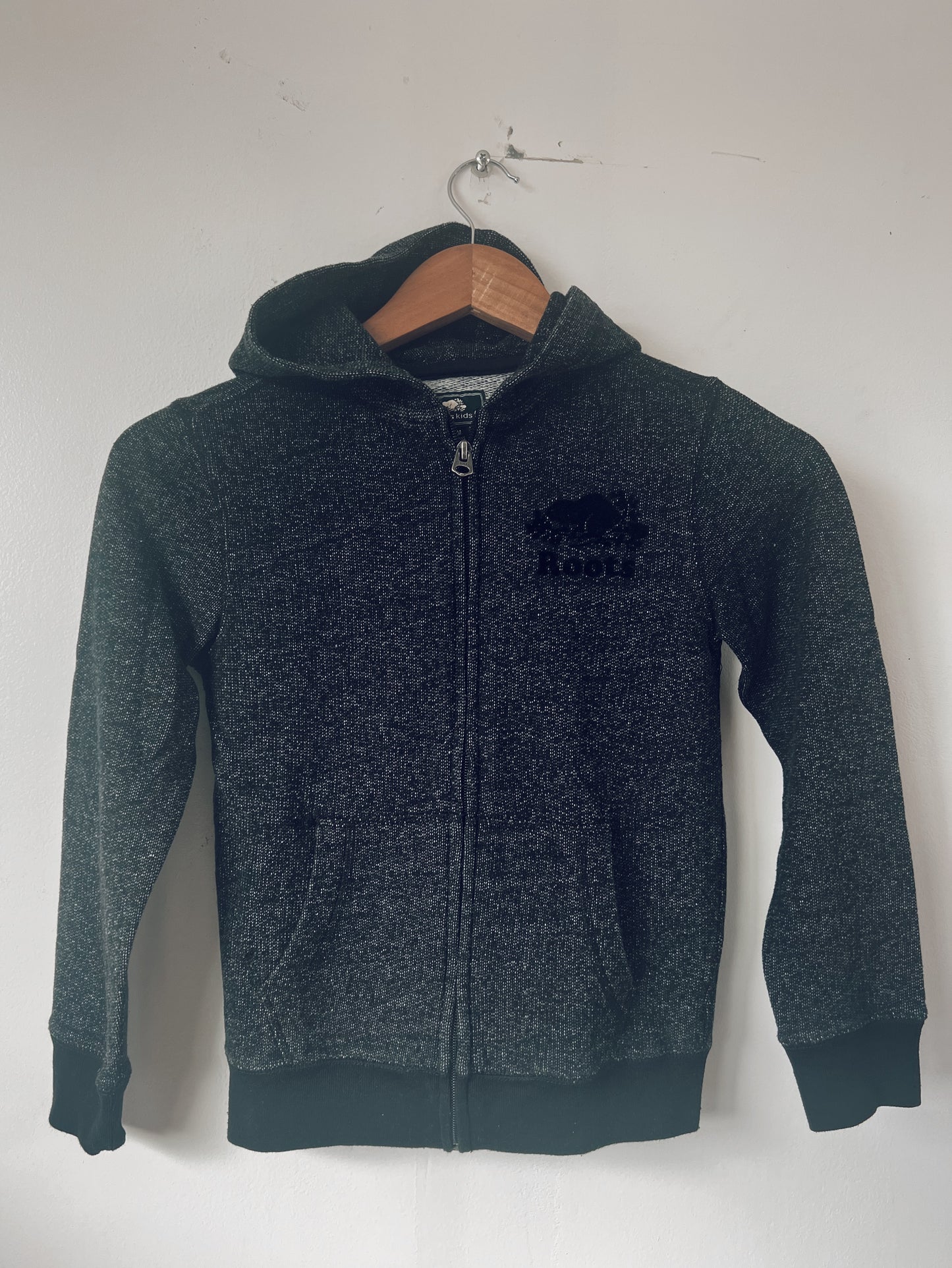 Classic Black Roots Zip Up Hoodie