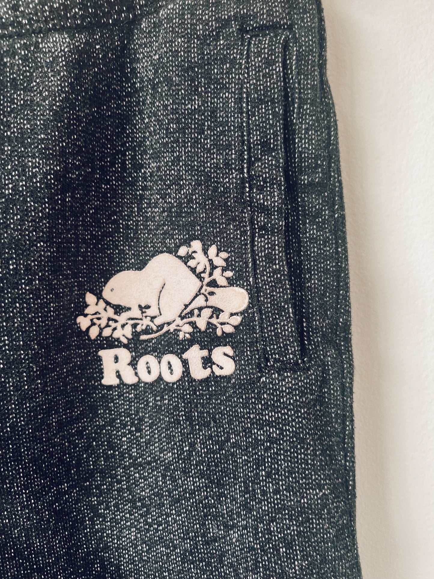 Classic Black Roots Sweatpants with White Logo