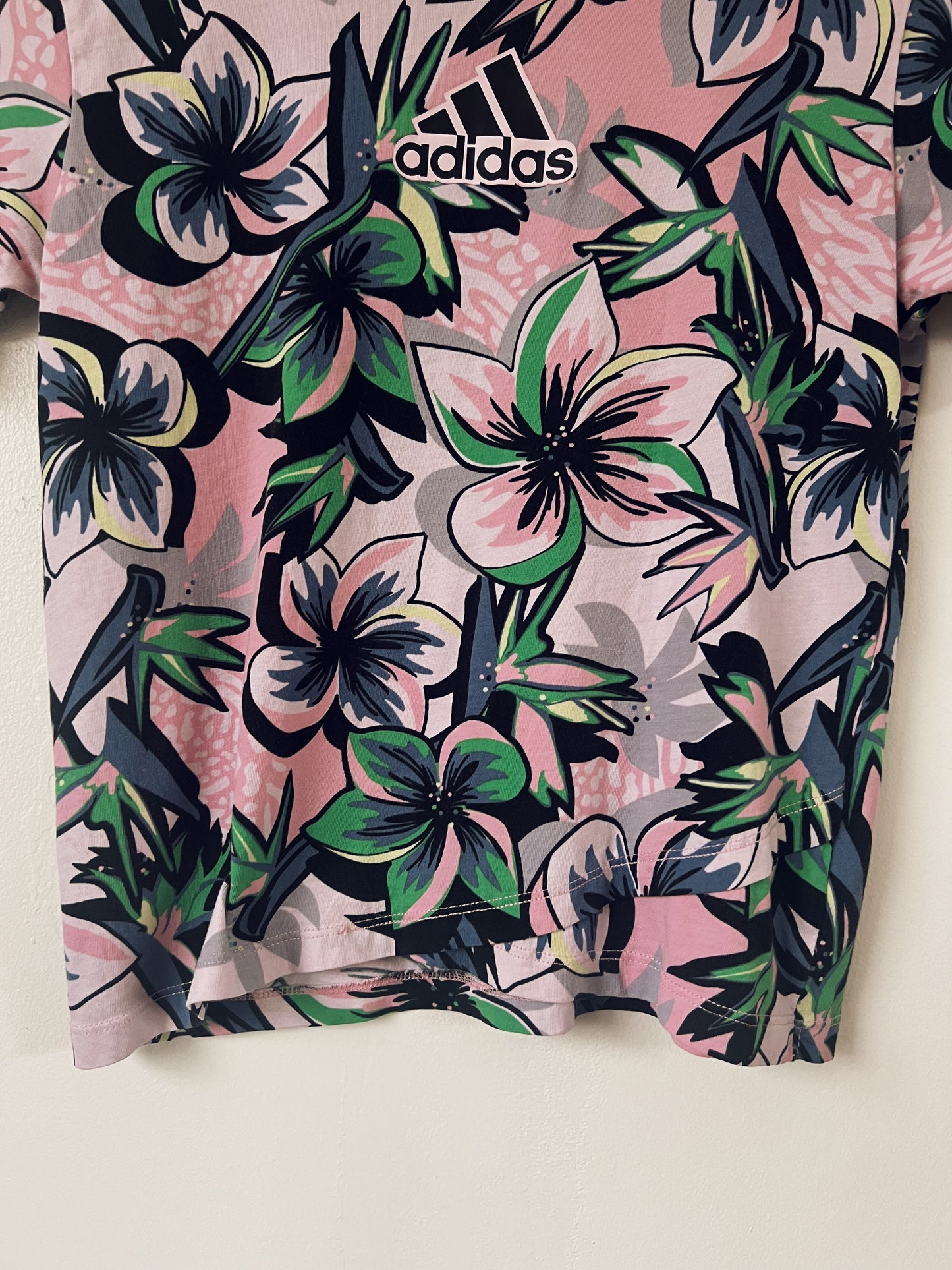 Pink Floral Adidas Tshirt