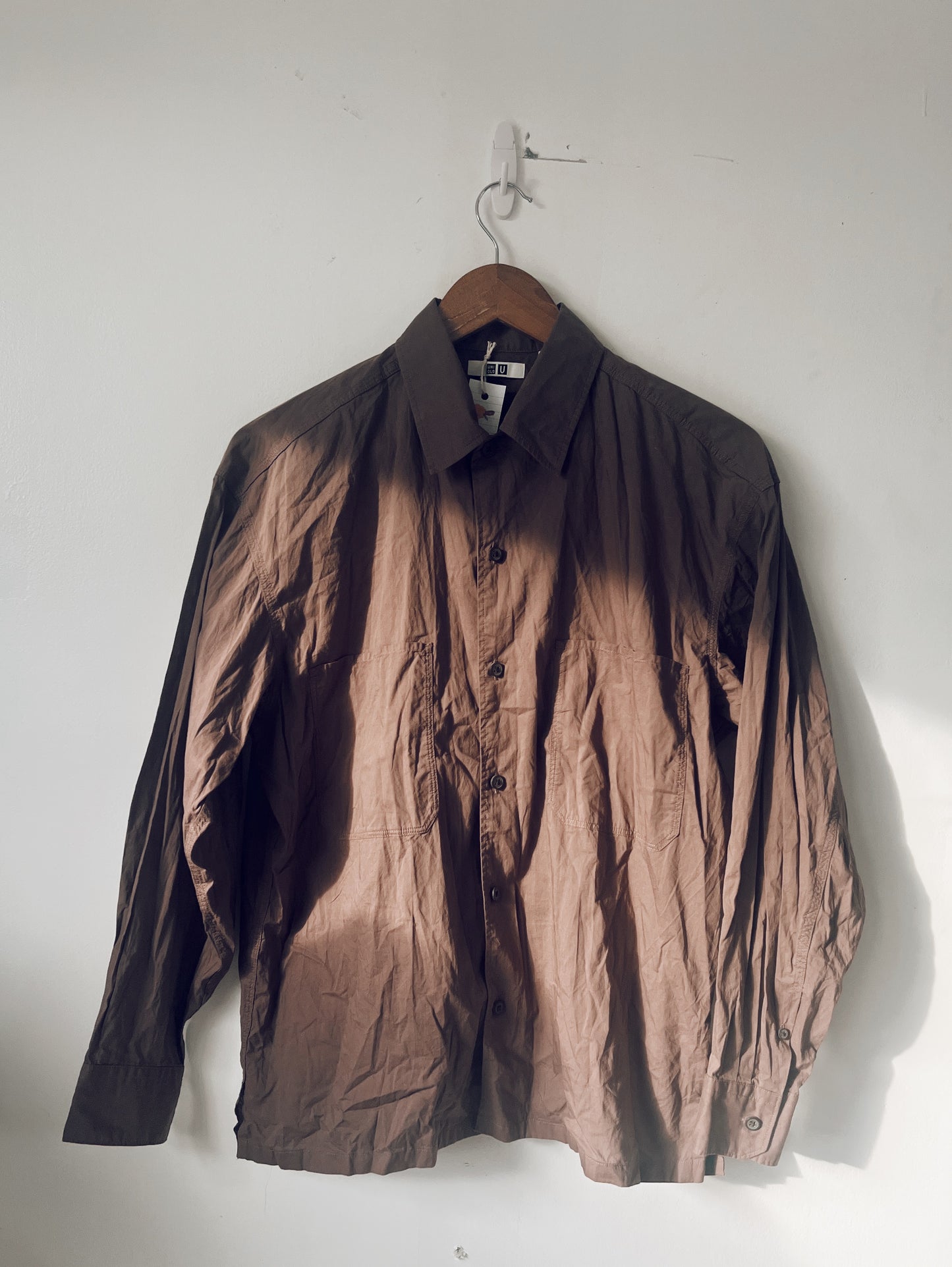Brown Oversized Long Sleeve Blouse