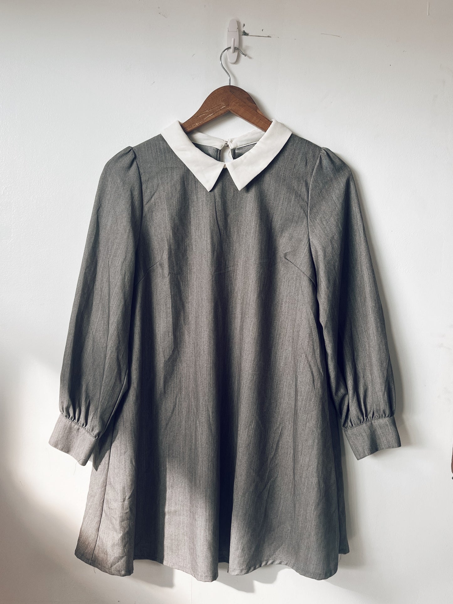 Grey Dress with White Collar