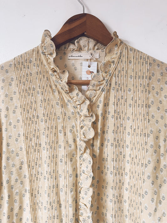 Yellow Floral Long Sleeve Blouse