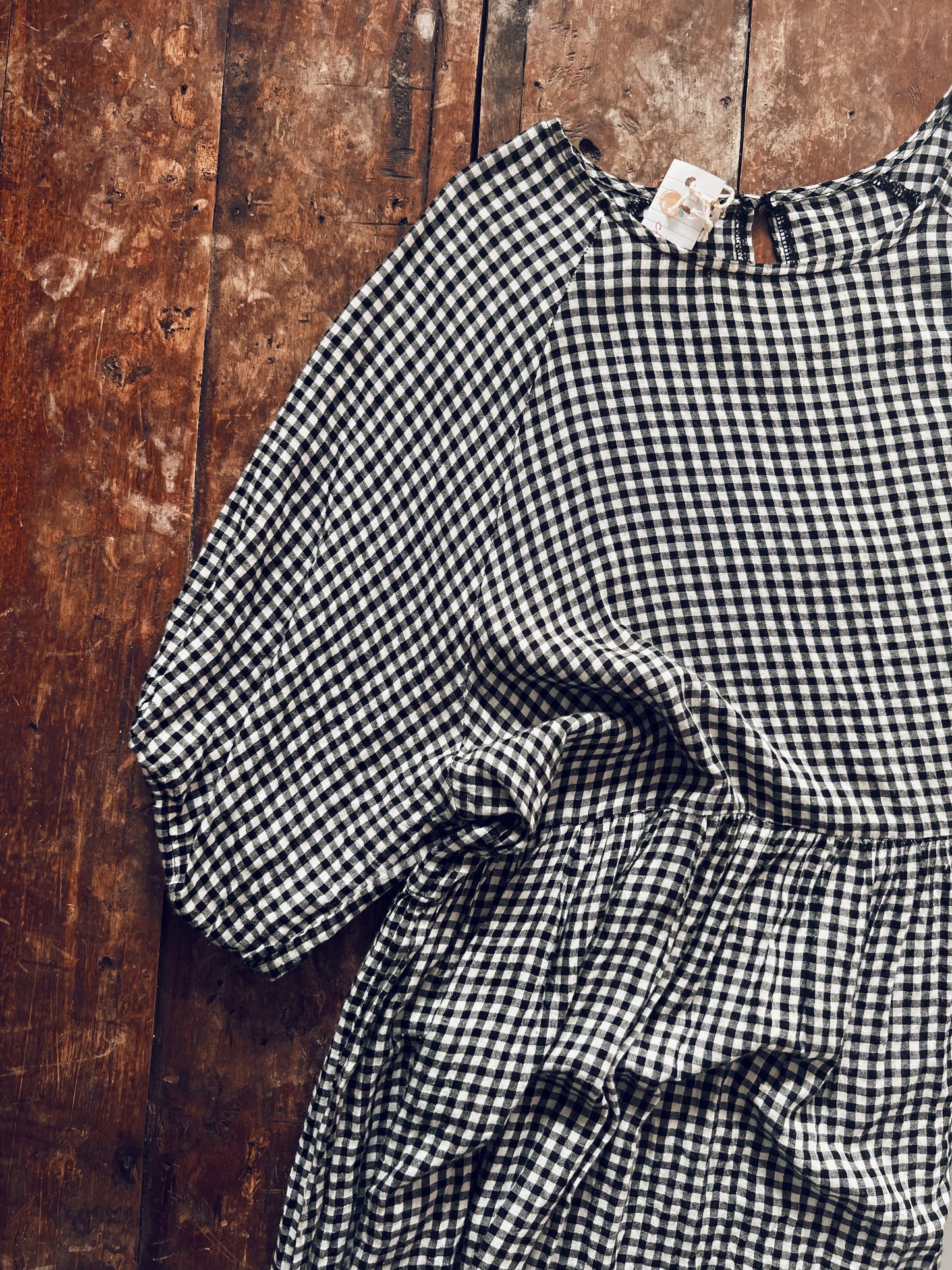 Black and White Checkered Short Sleeve Dress