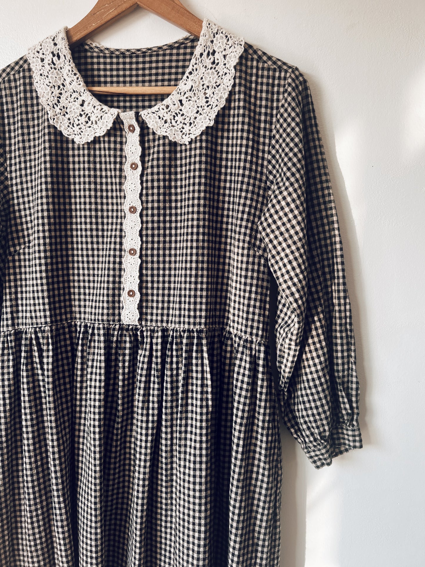 Brown and Black Checkered Dress