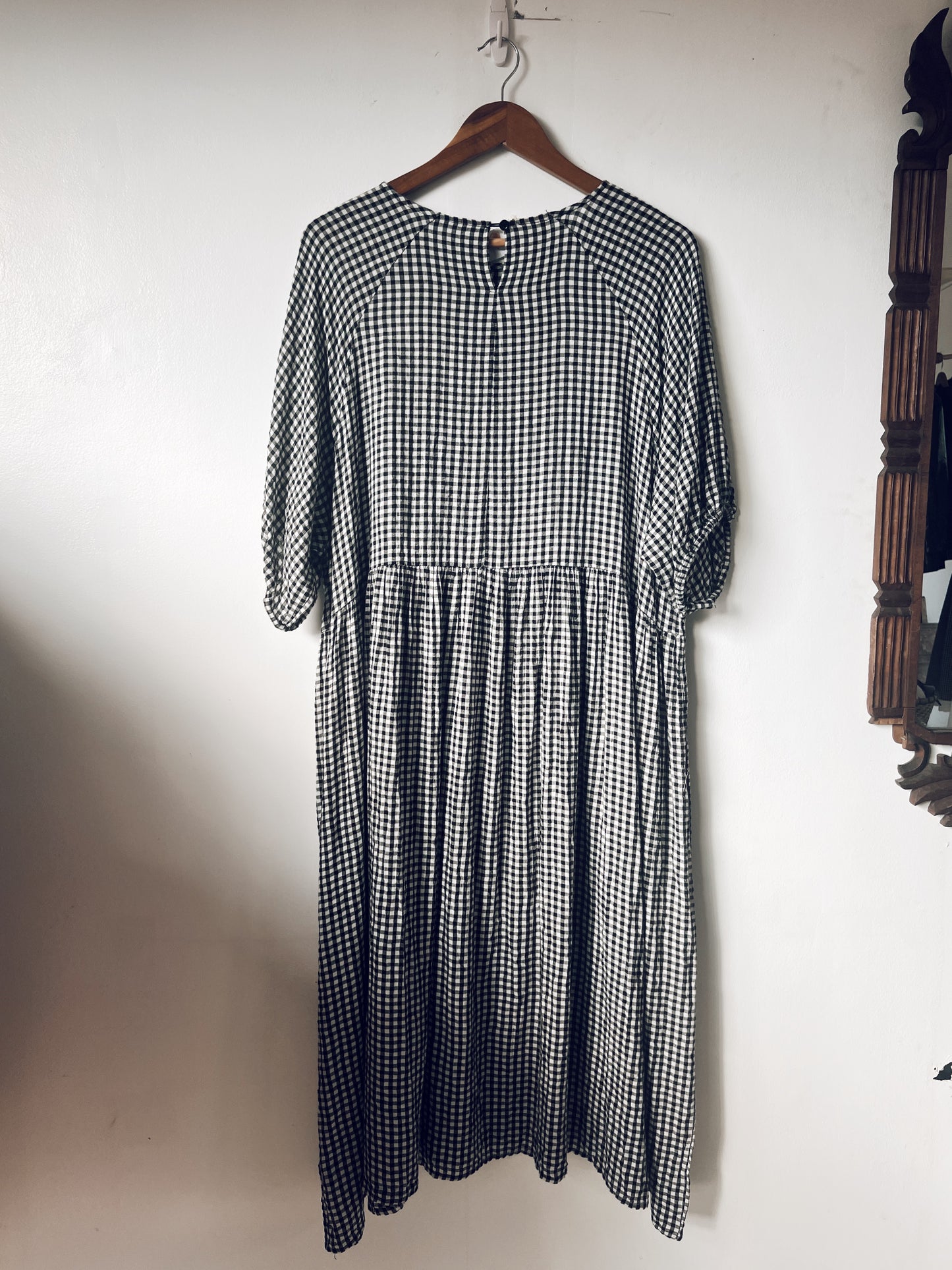 Black and White Checkered Short Sleeve Dress