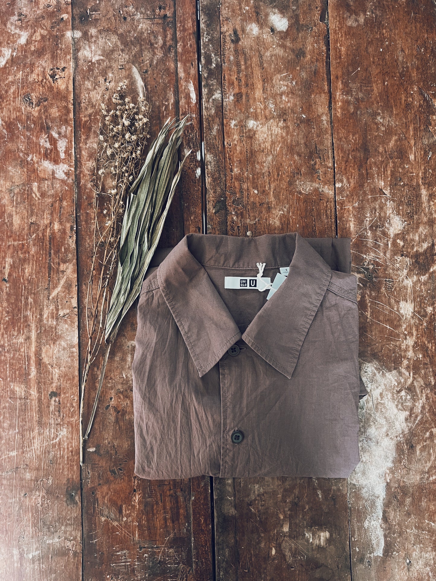 Brown Oversized Long Sleeve Blouse