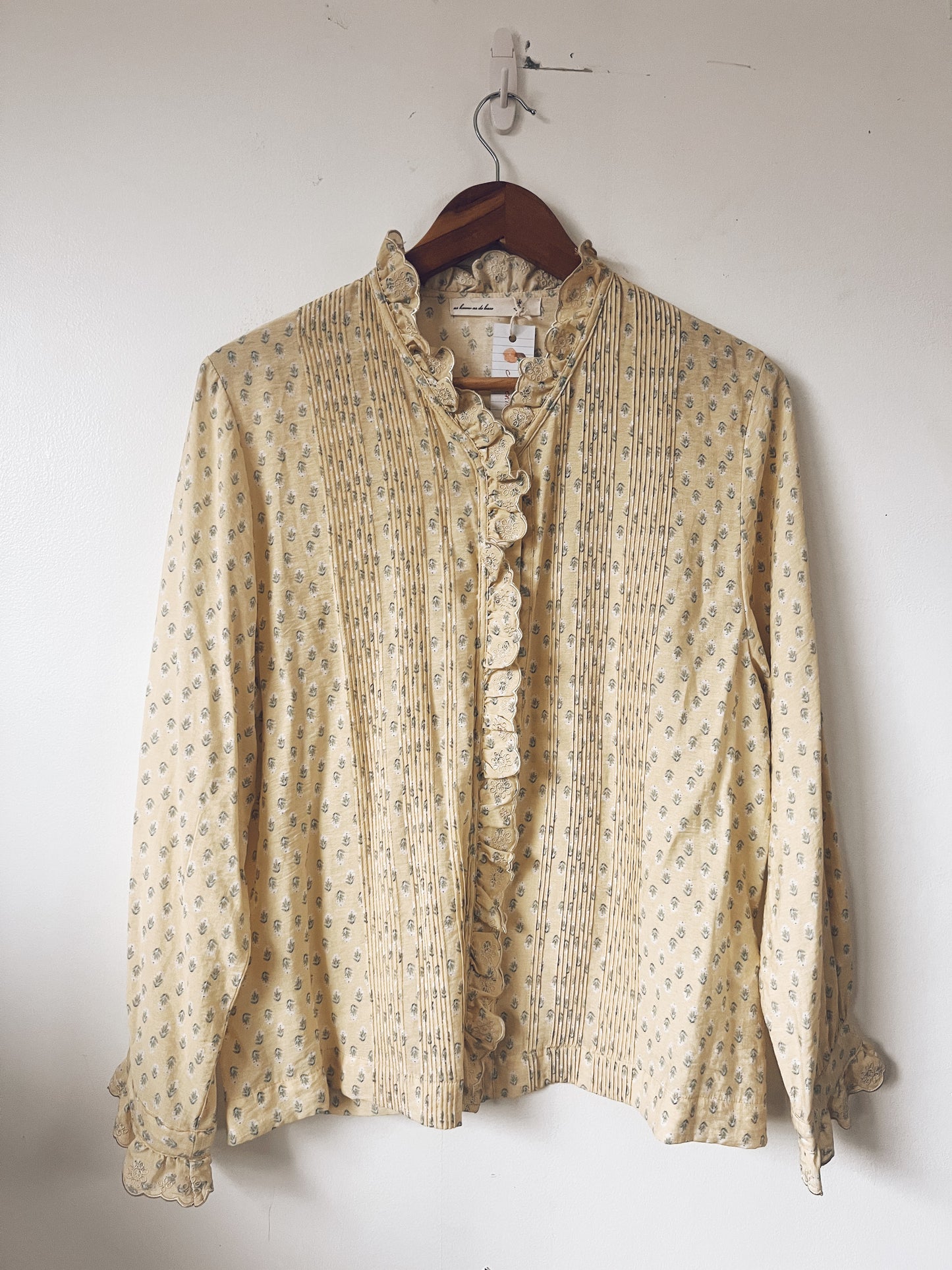 Yellow Floral Long Sleeve Blouse