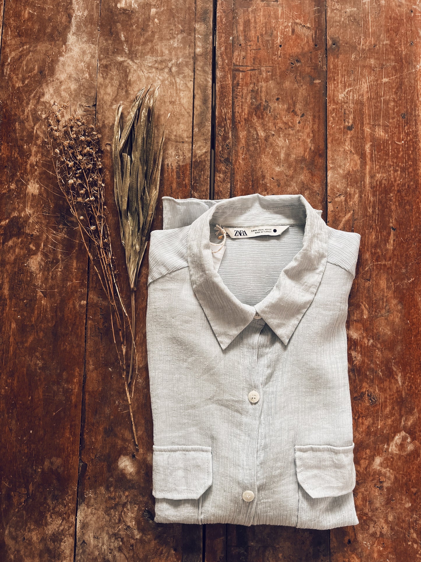 Sky Blue Long Sleeve Blouse