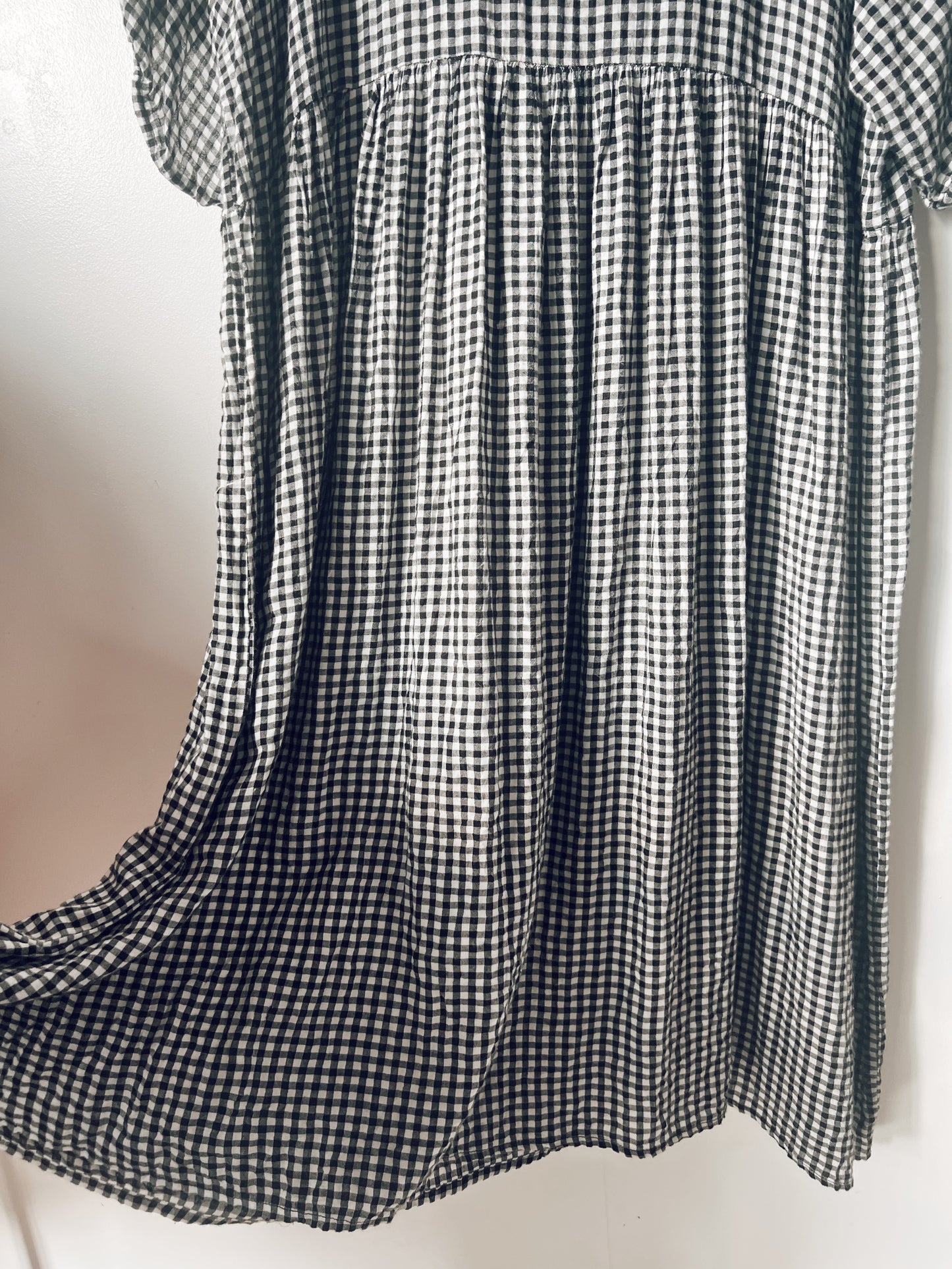 Black and White Checkered Short Sleeve Dress