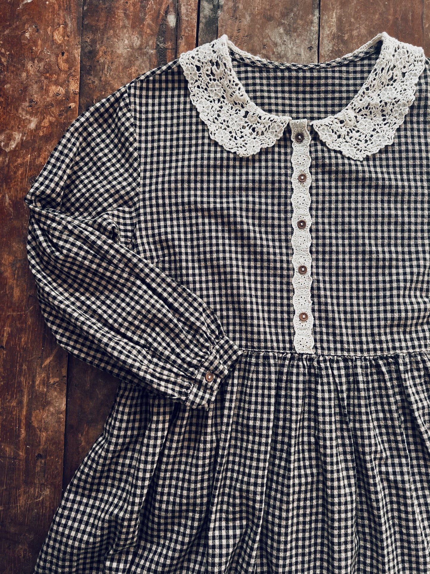 Brown and Black Checkered Dress