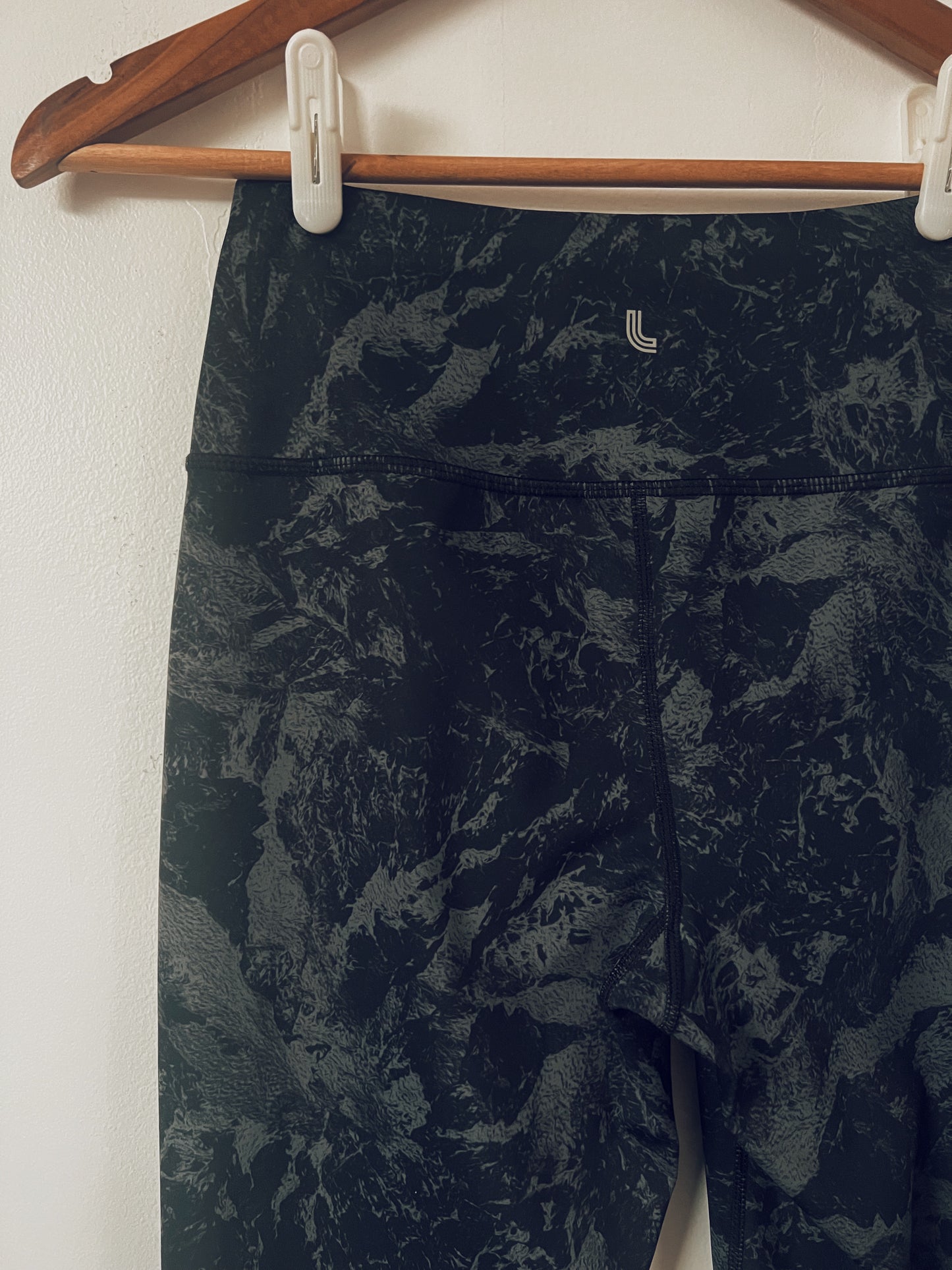 Black Patterned Athletic Leggings