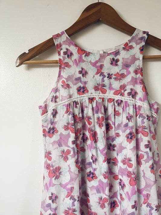 Purple / Pink Floral Sleeveless Maxi Dress