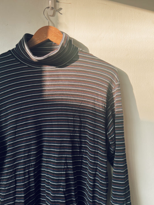 Stripes Turtleneck Long Sleeve Top
