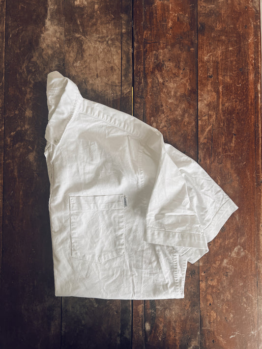 White Button Up Short Sleeve Shirt