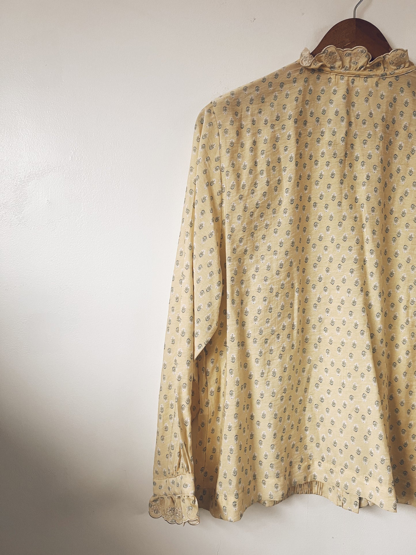 Yellow Floral Long Sleeve Blouse