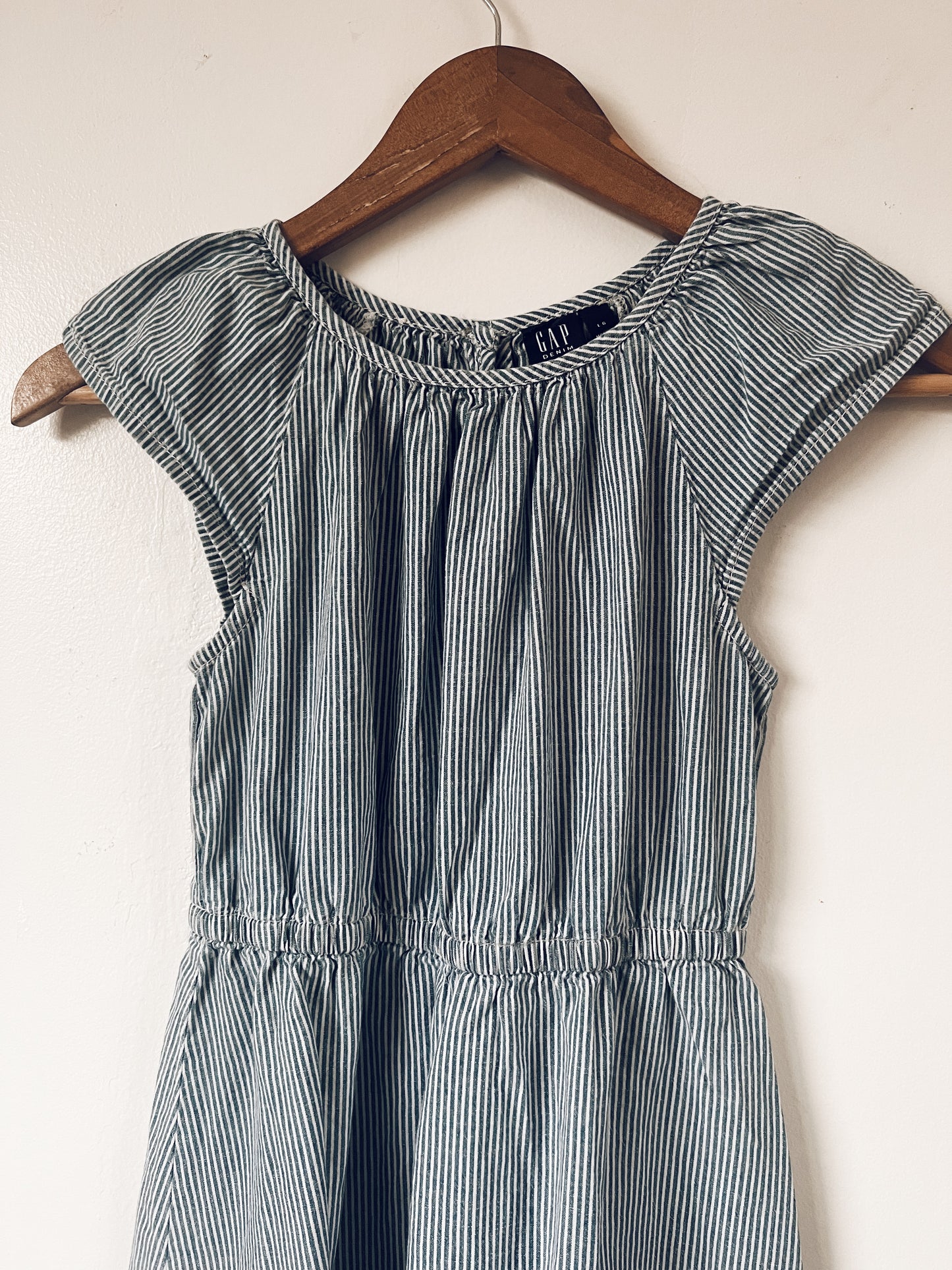 Blue and White Stripes Sleeveless Dress