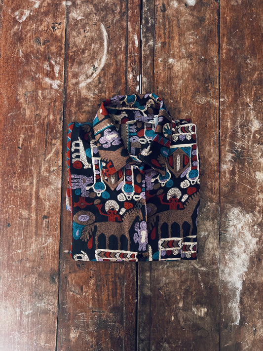 Quirky Printed Long Sleeve Blouse