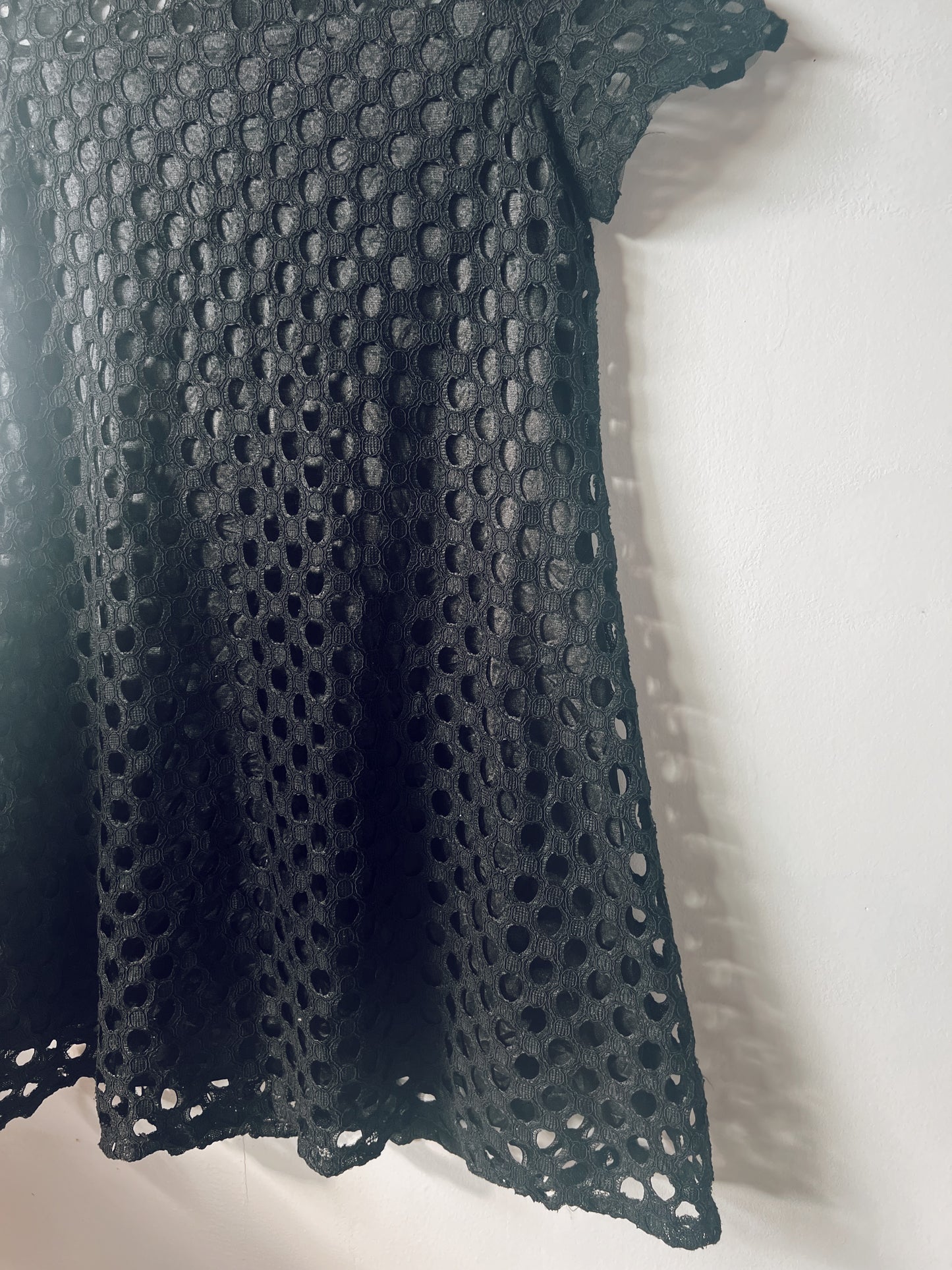 Black Patterned Short Sleeve Dress
