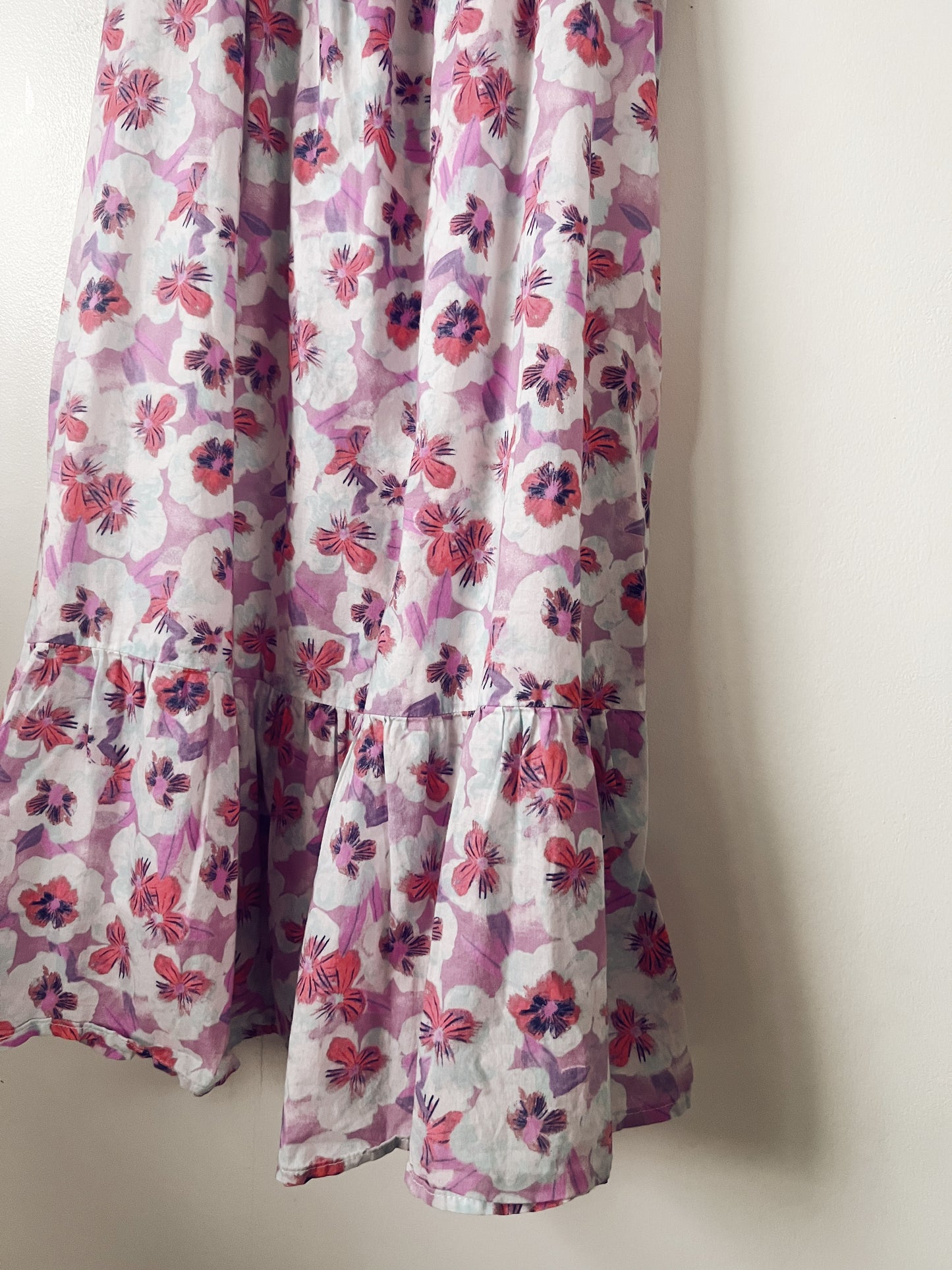 Purple / Pink Floral Sleeveless Maxi Dress
