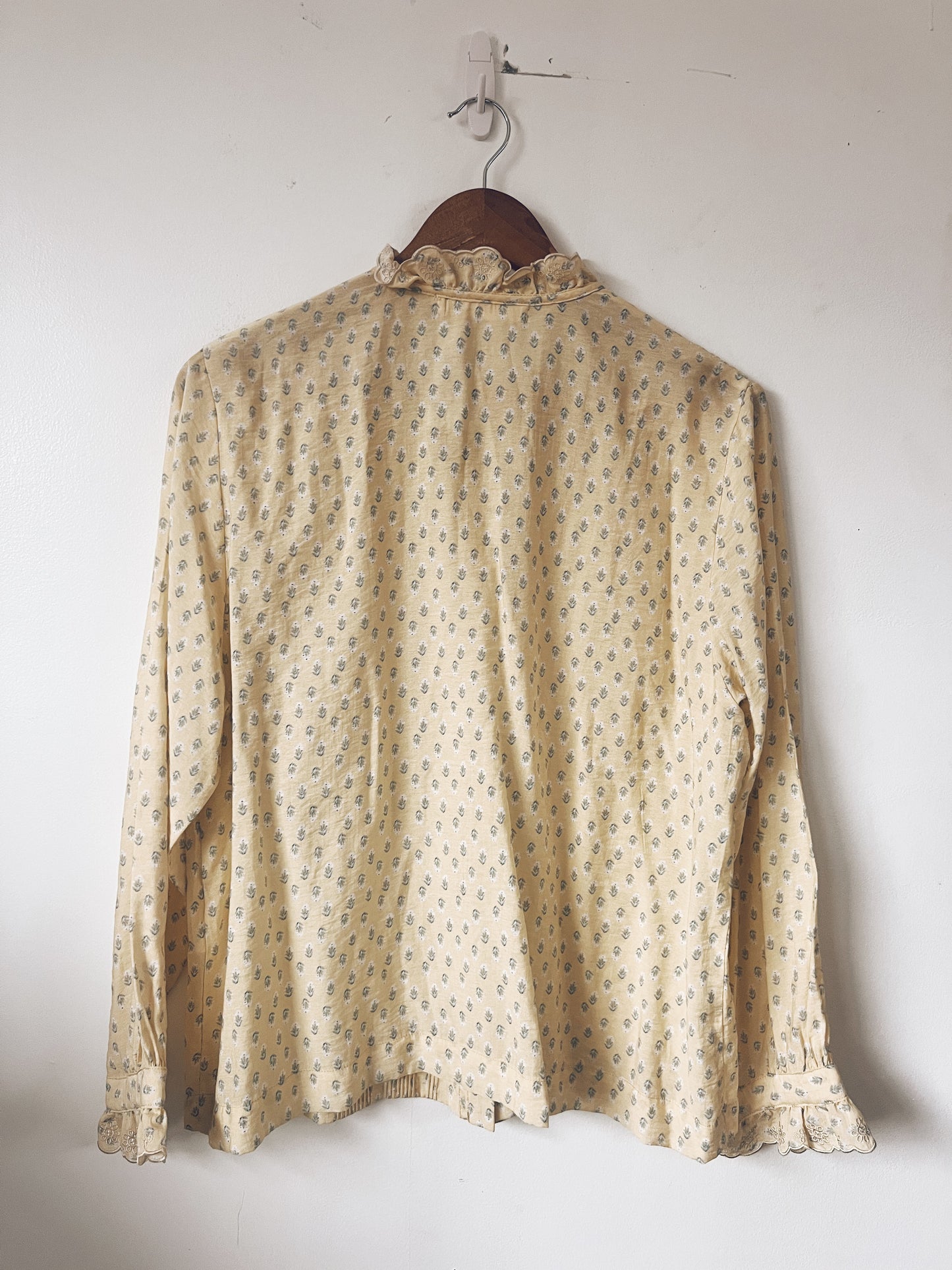 Yellow Floral Long Sleeve Blouse