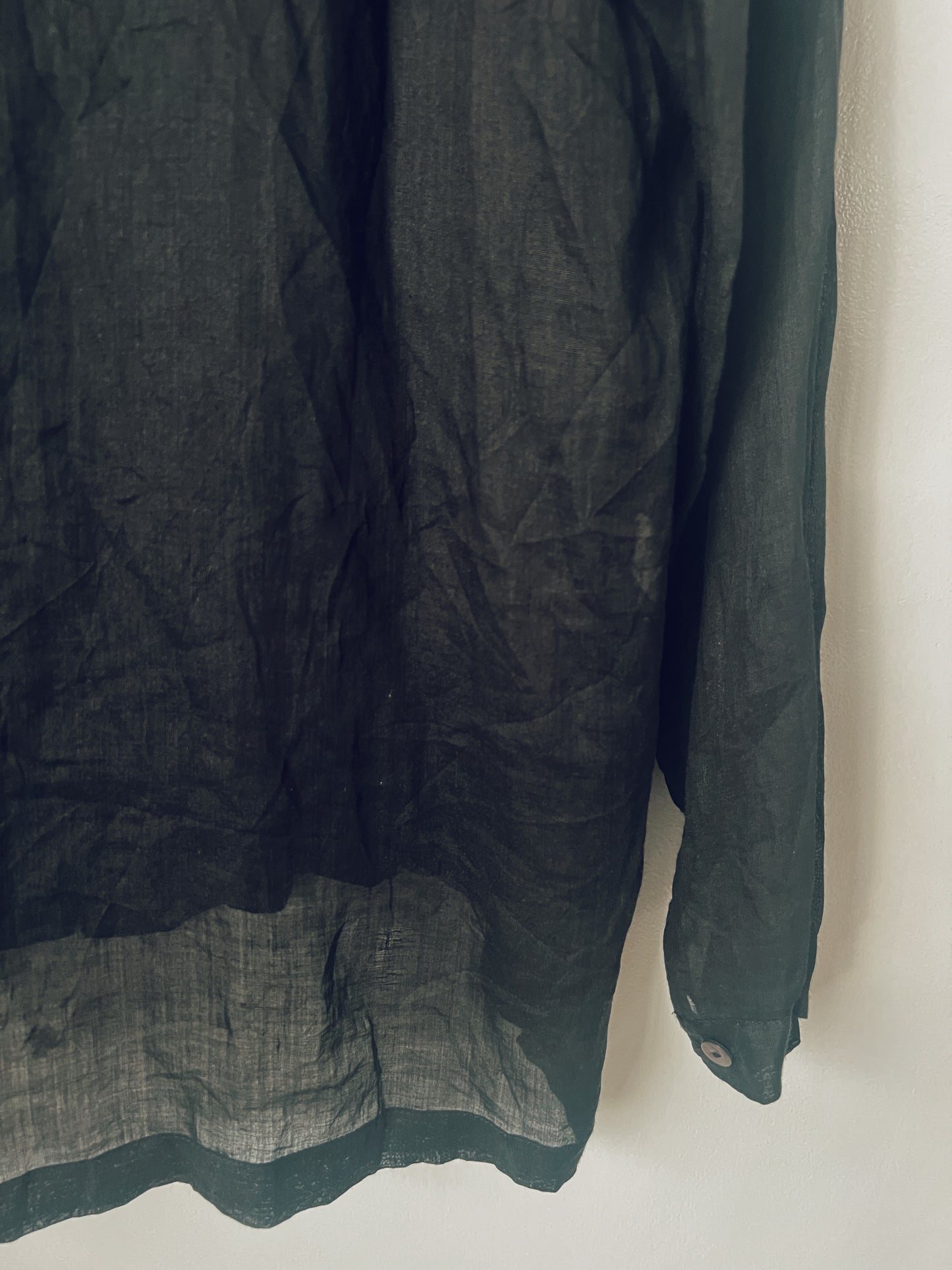 Black Flowy Long Sleeve Blouse