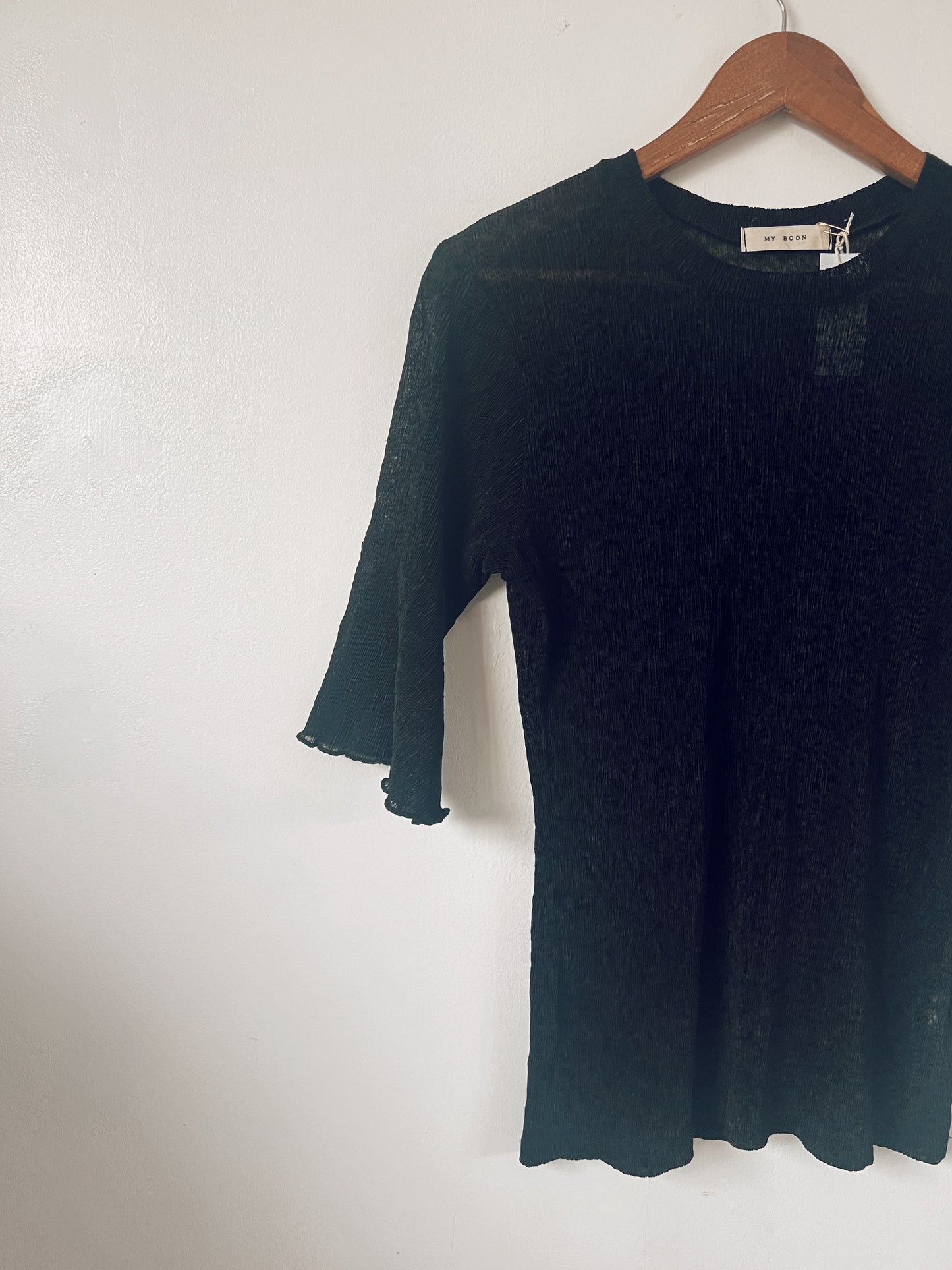 Black Blouse with Bell Sleeves