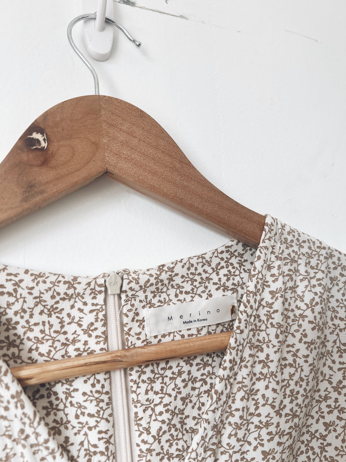 Light Brown Dress with Dainty Prints