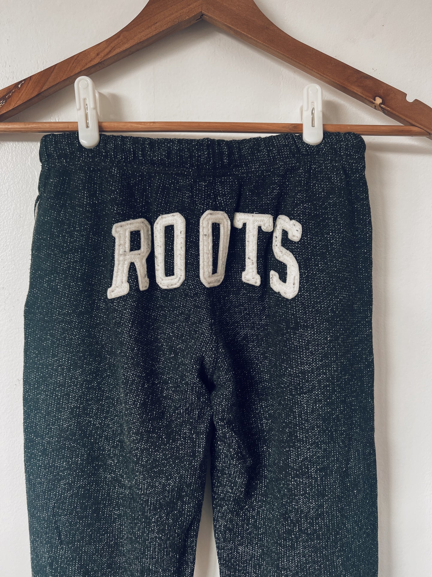 Classic Black Roots Sweatpants with White Drawstrings
